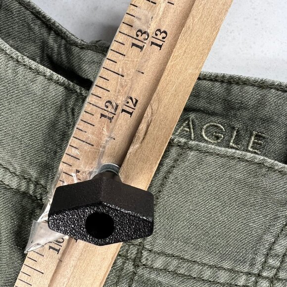 American Eagle Linen Blend Pants Women's 8 Regular Light Green High Rise Tapered - Picture 15 of 16